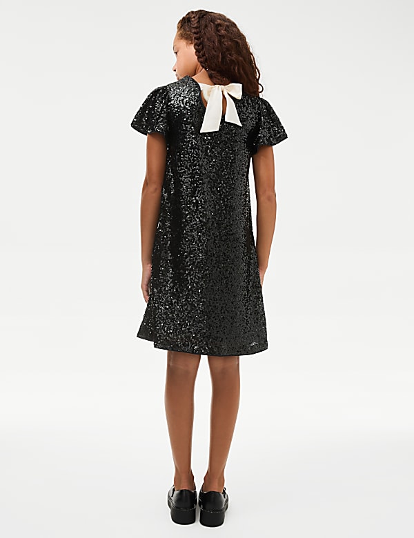Sequin Bow Dress (2-16 Yrs)