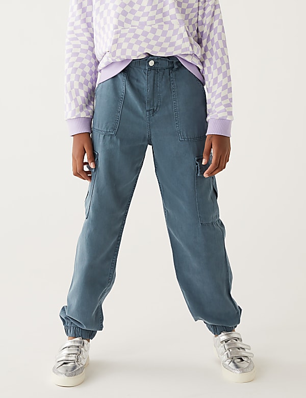 Cotton Blend Cargo Trousers