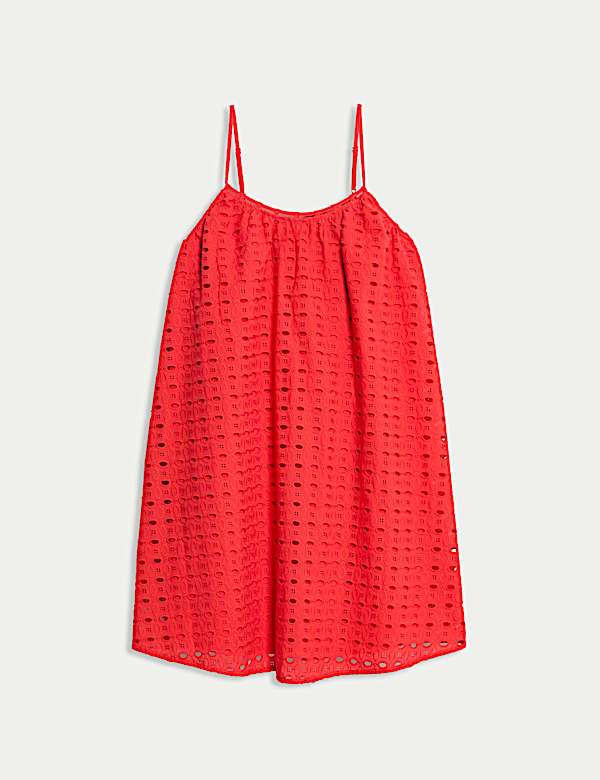 Pure Cotton Broderie Dress (2-16 Yrs) - RS