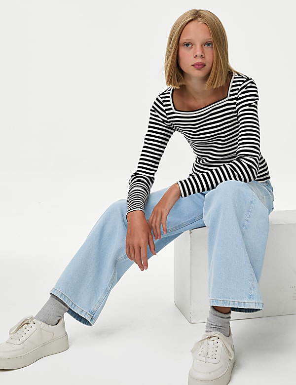 Wide Leg Denim Jeans