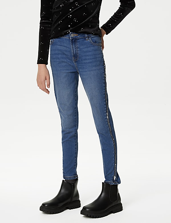 Skinny Cotton Rich Sequin Jeans (6-16 Yrs)