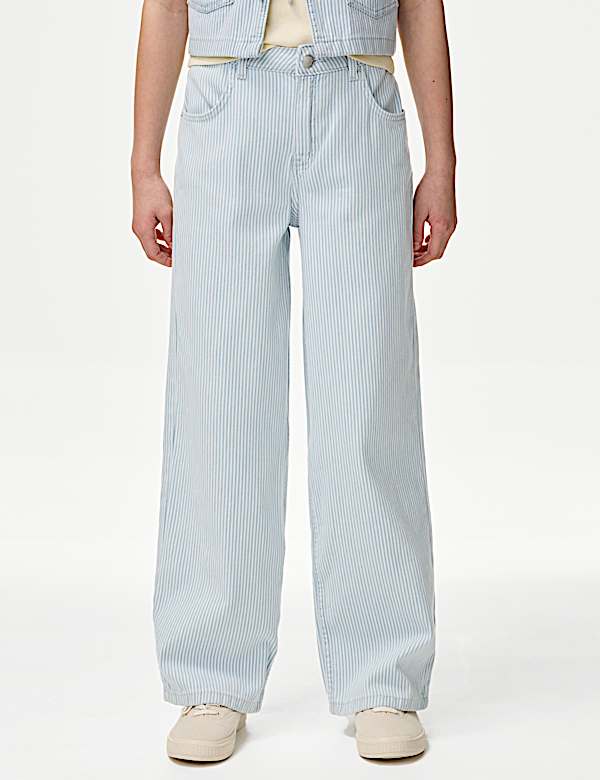 Wide Leg Denim Striped Jeans (2-16 Yrs) - NL