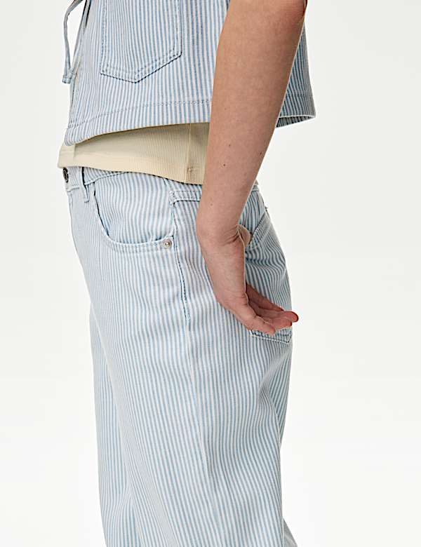 Wide Leg Denim Striped Jeans (2-16 Yrs) - NL
