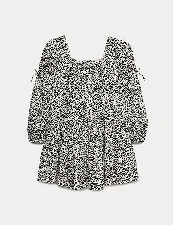 Pure Cotton Leopard Print Dress (6-16 Yrs)