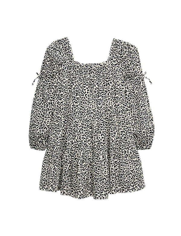 Pure Cotton Leopard Print Dress (6-16 Yrs)