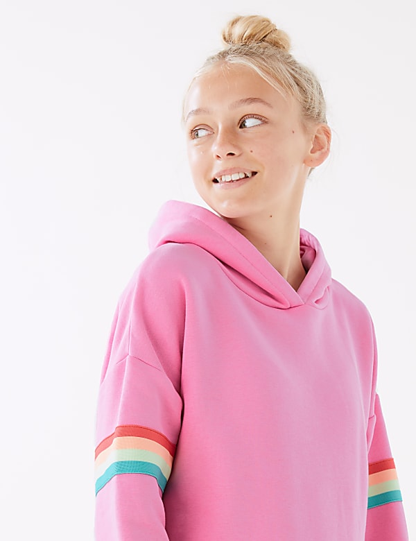 Cotton Rich Striped Hooded Dress (6-16 Yrs)