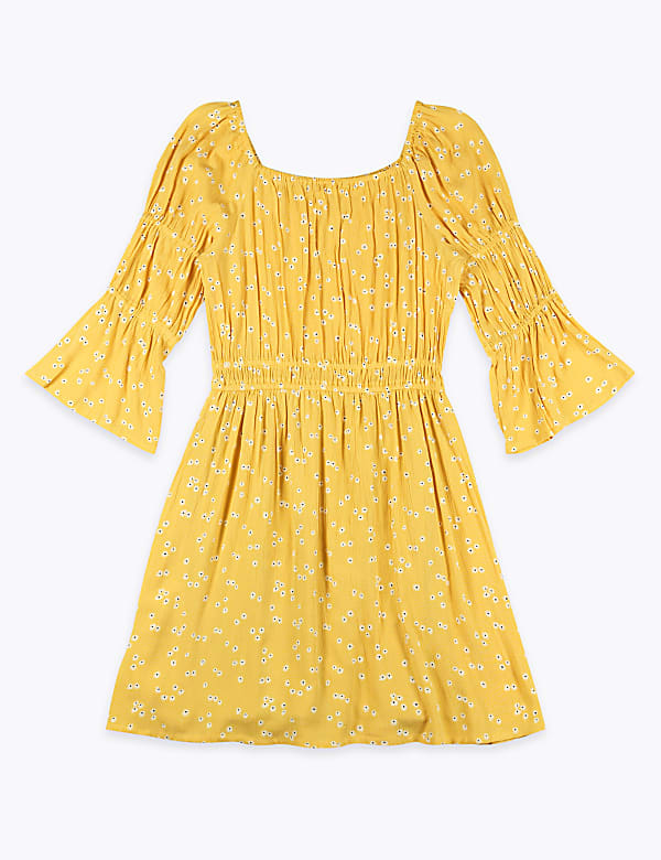 Ditsy Print Shirred Dress (6-16 Yrs)