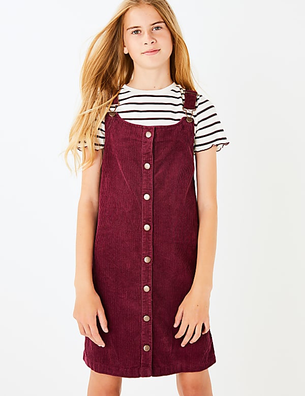 2 Piece Cord Pinafore Dress Outfit (3-16 Years)