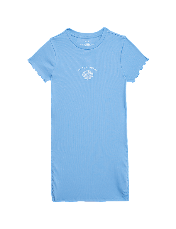 Cotton Rich Slogan Dress (6-16 Yrs)