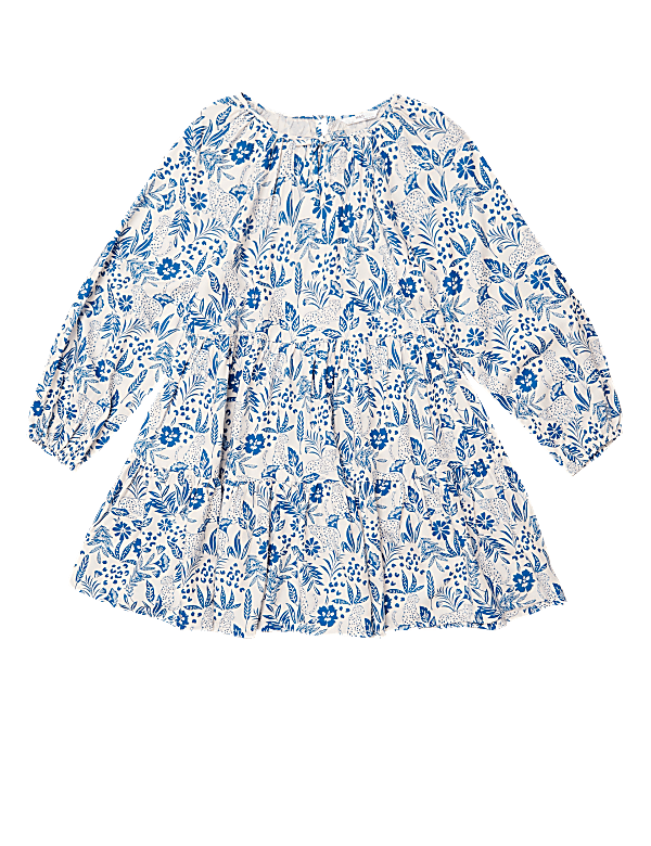 Tropical Animal Print Dress (6-14 Yrs)