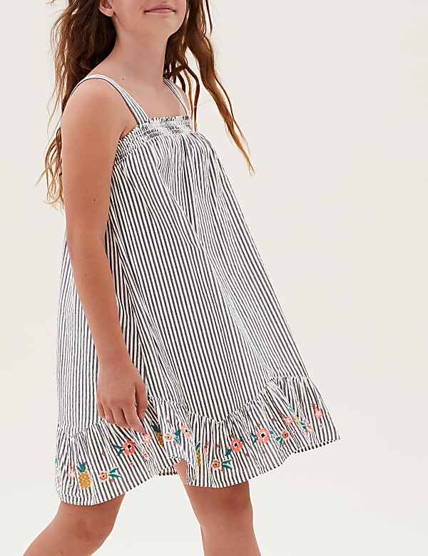 Pure Cotton Striped Dress (6-16 Years)