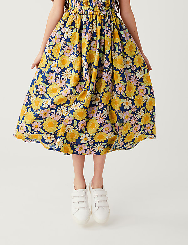 Pure Cotton Floral Midi Dress