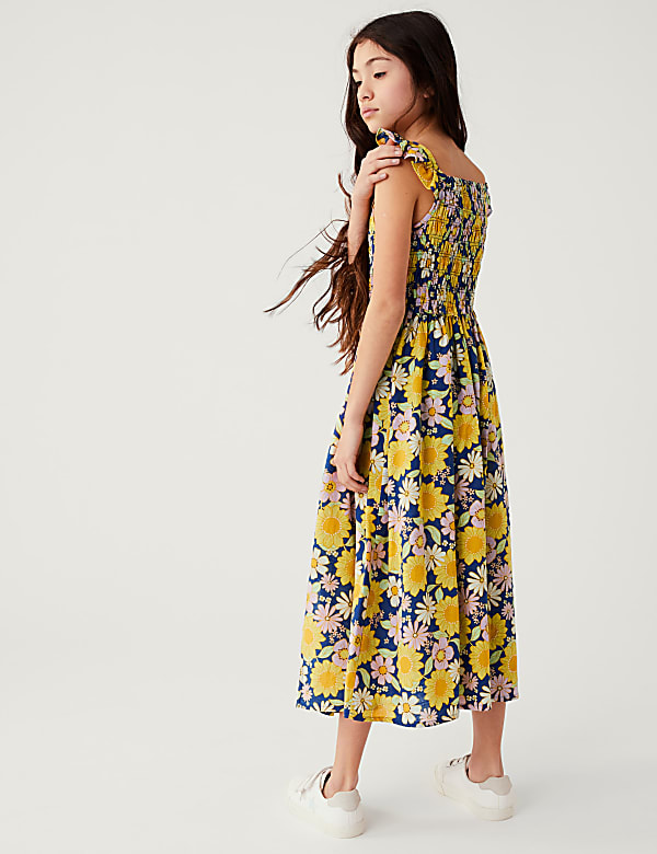 Pure Cotton Floral Midi Dress
