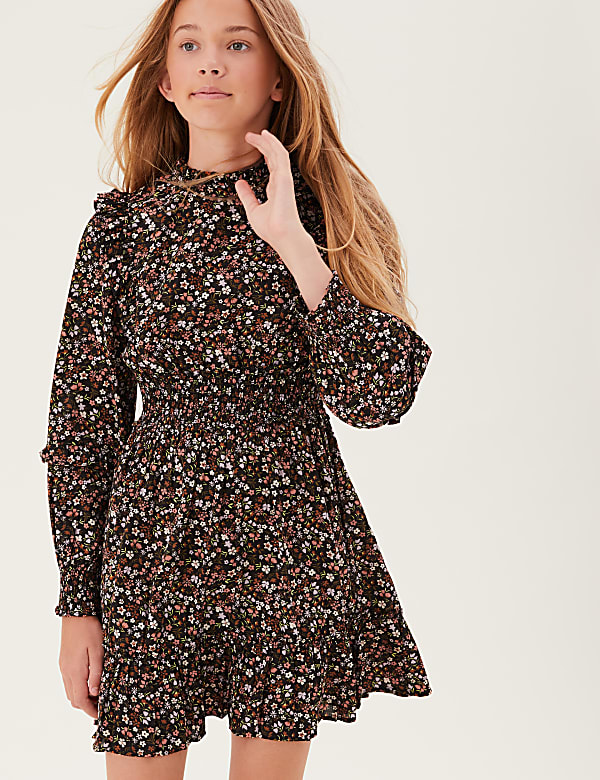 Floral Print Frill Dress (6-16 Yrs)