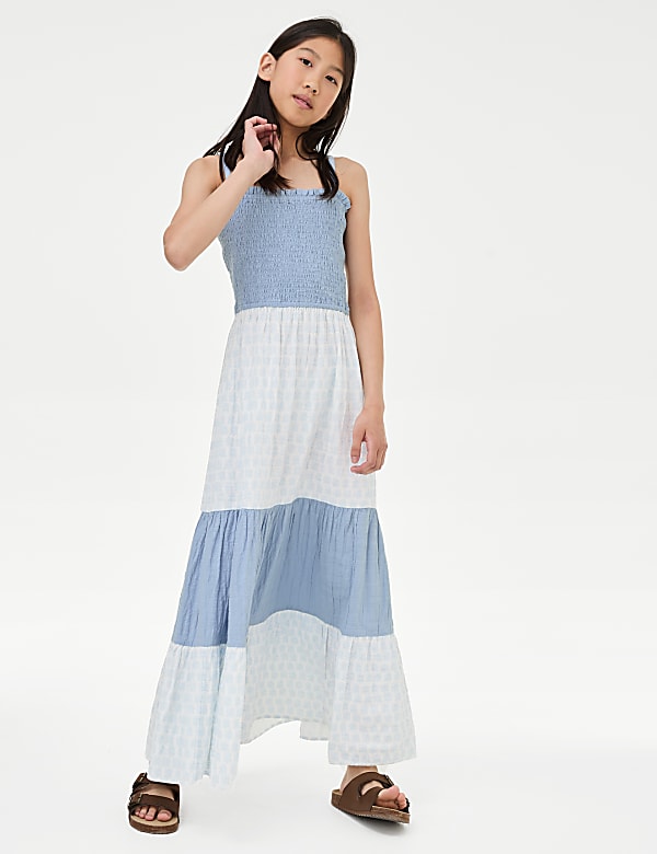 Pure Cotton Tiered Maxi Dress (6-16 Yrs)