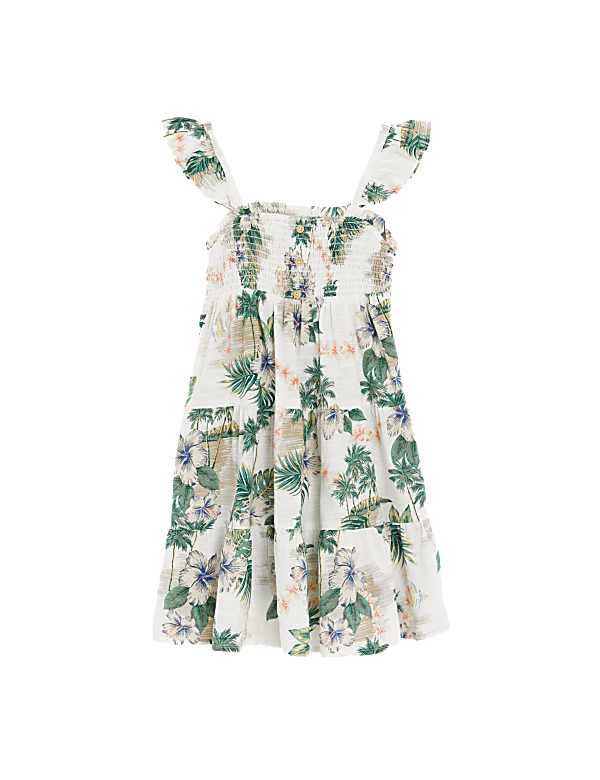 Pure Cotton Hawaiian Tiered Dress (6-16 Yrs)