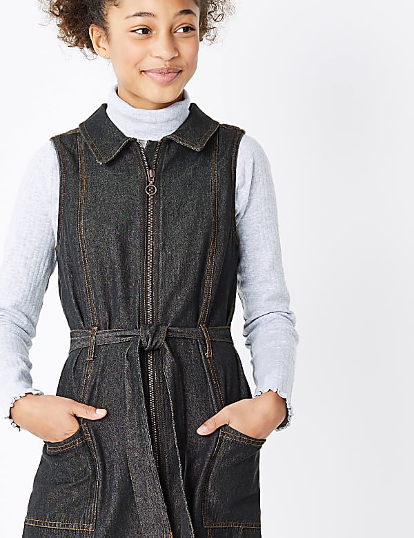 Denim Zip Through Dress (6-16 Yrs)