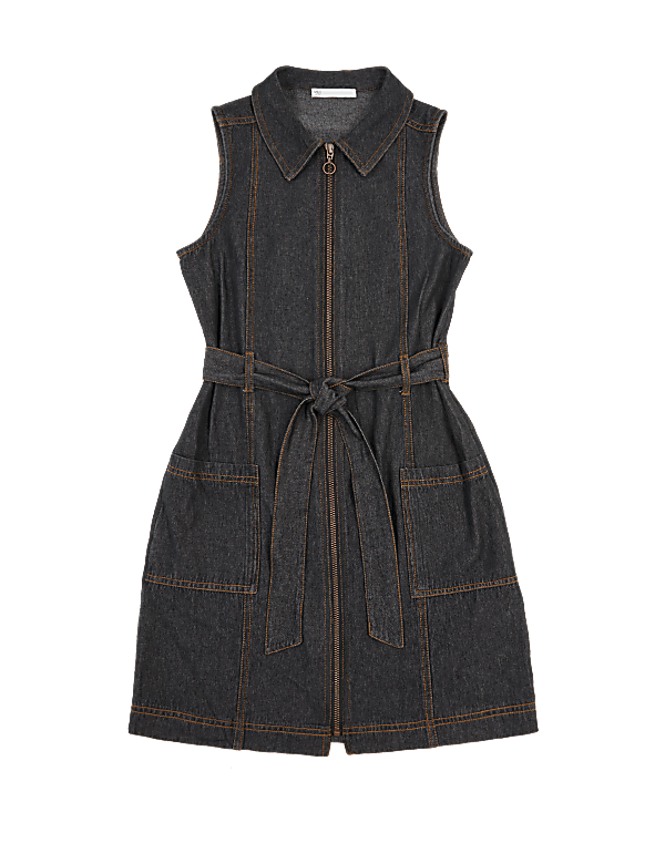 Denim Zip Through Dress (6-16 Yrs)