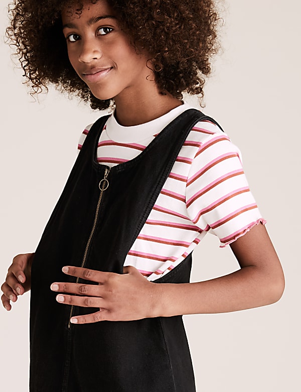 2 Piece Denim Pinafore Outfit (6-16 Yrs)