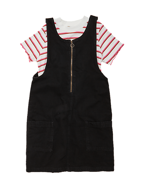 2 Piece Denim Pinafore Outfit (6-16 Yrs)
