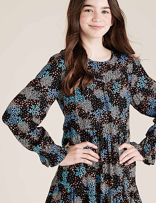 Woven Floral Tiered Dress (6-14 Yrs) - IT