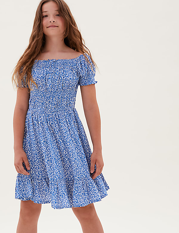 Floral Shirred Dress (6-16 Yrs)