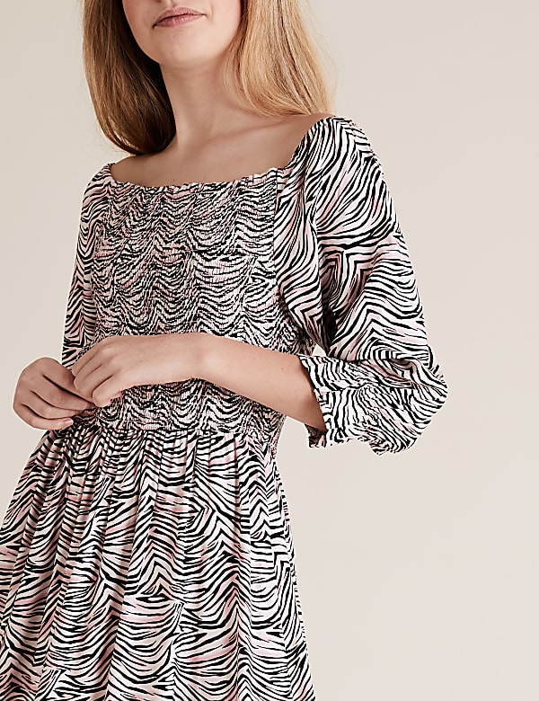 Zebra Print Midi Dress (6-14 Yrs)