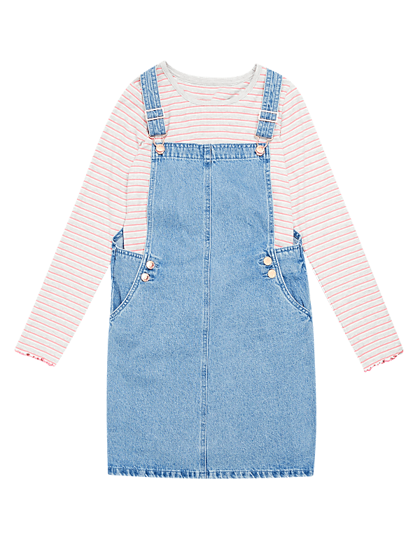 2pc Denim Pinafore Outfit (6-14 Yrs)