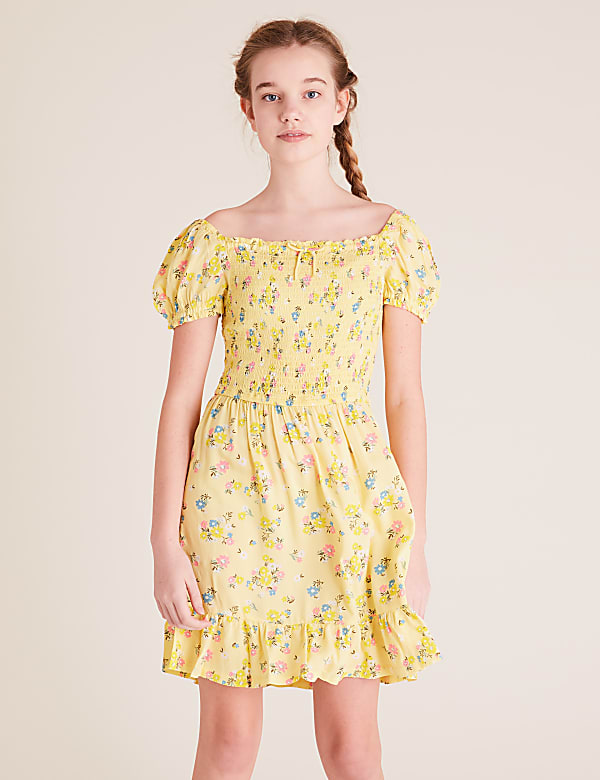 Floral Shirred Dress (6-16 Yrs)