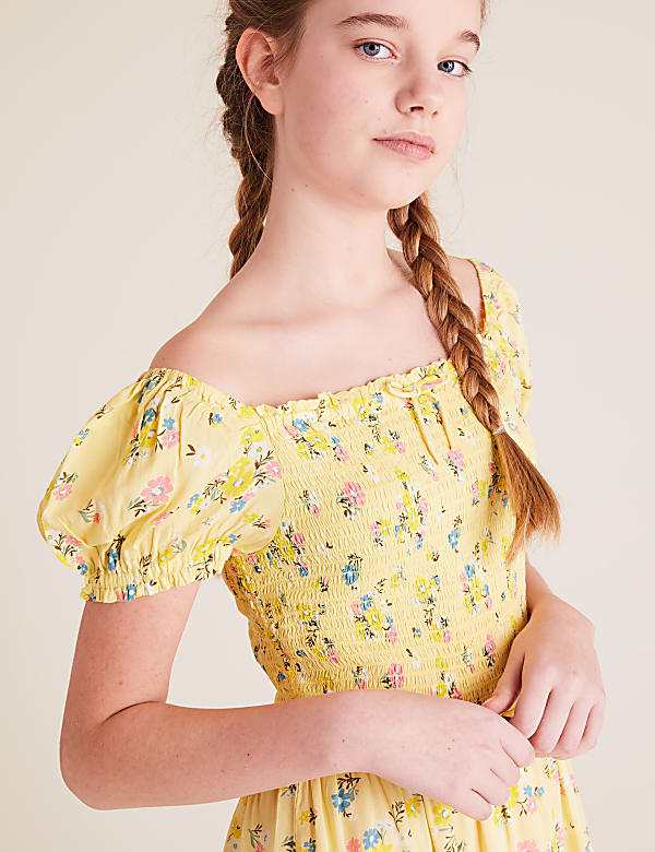 Floral Shirred Dress (6-16 Yrs)