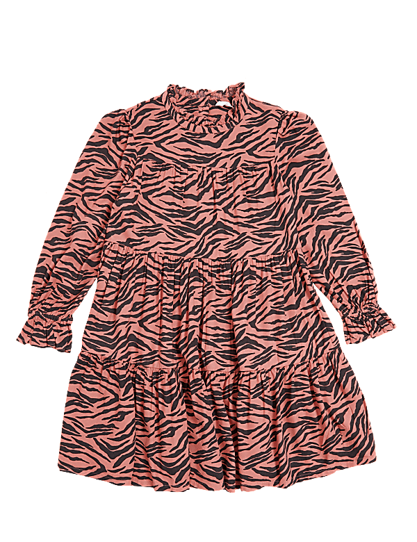 Animal Print Tiered Dress (6-16 Yrs)