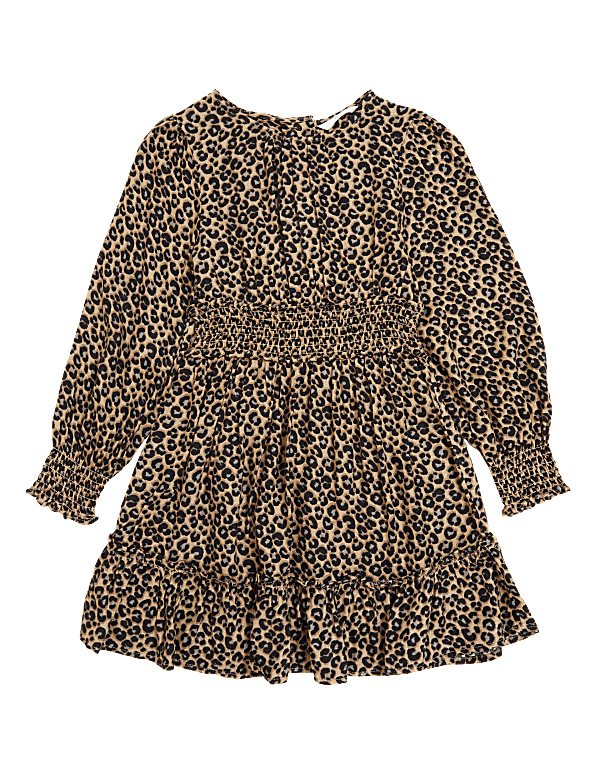 Leopard Spot Print Shirred Dress (6-16 Yrs)