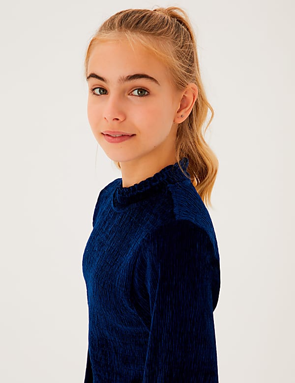 Velvet Tiered Dress (6-16 Yrs)