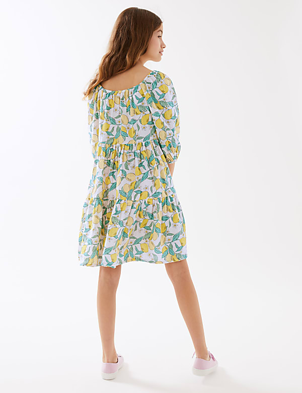 Pure Cotton Lemon Print Dress (6-16 Yrs)