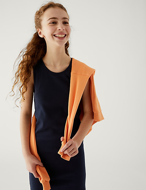 Cotton Rich Ribbed Dress
