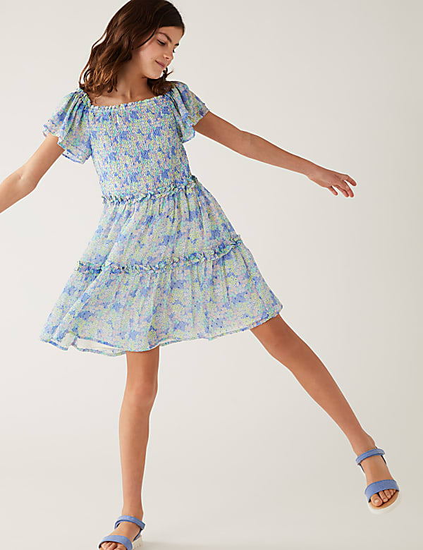 Printed Square Neck Dress