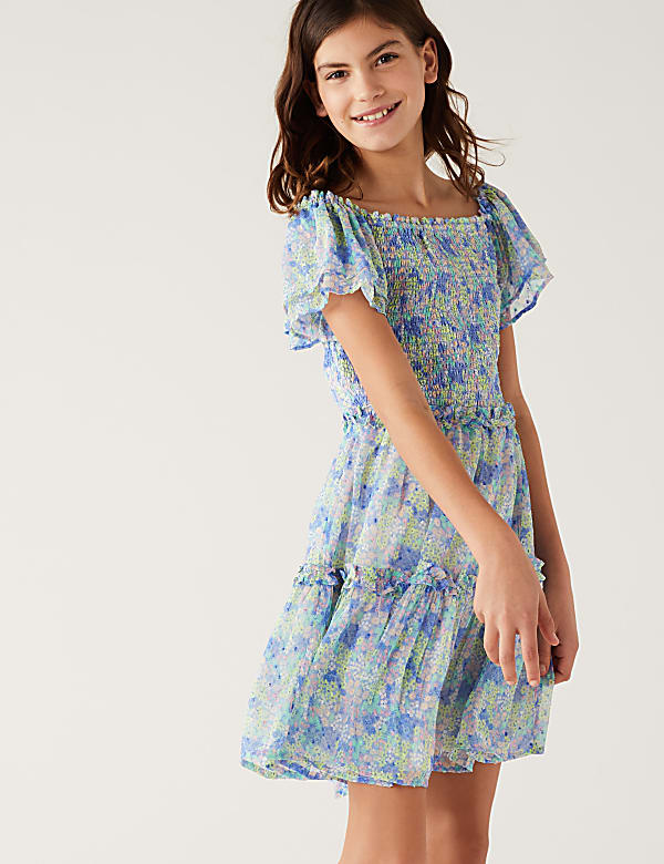 Printed Square Neck Dress