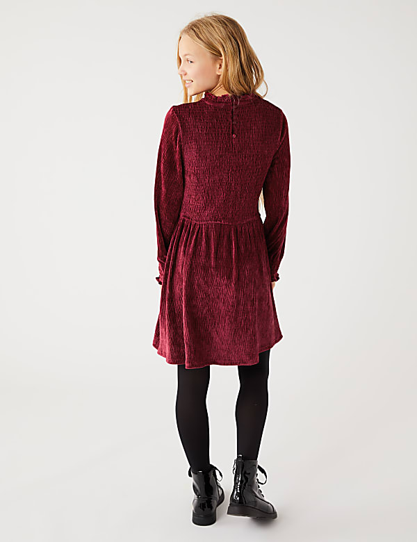 Velvet Shirred Dress (6-16 Yrs)