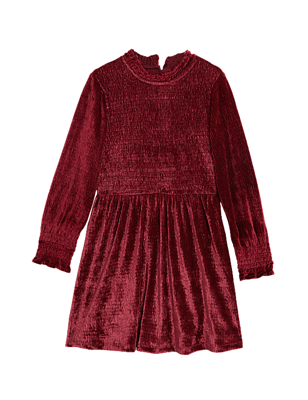 Velvet Shirred Dress (6-16 Yrs)