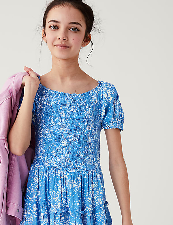 Floral Print Tiered Dress