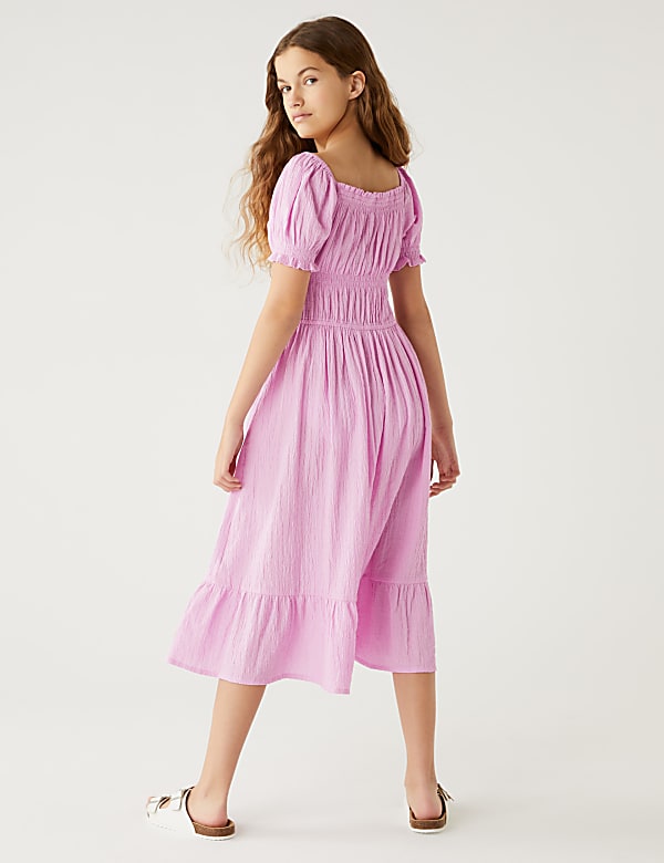 Cotton Rich Shirred Dress
