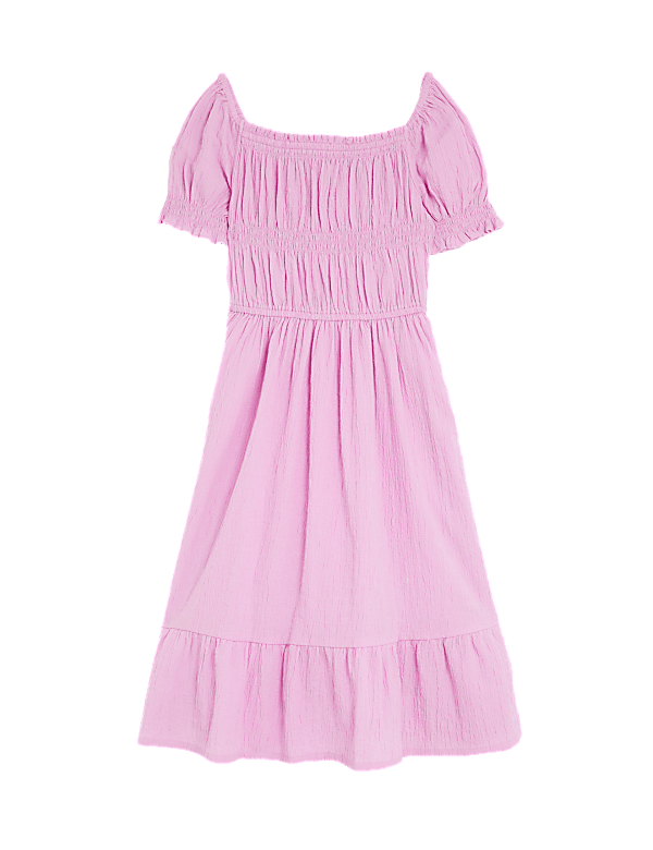 Cotton Rich Shirred Dress