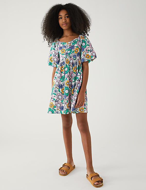 Pure Cotton Floral Dress
