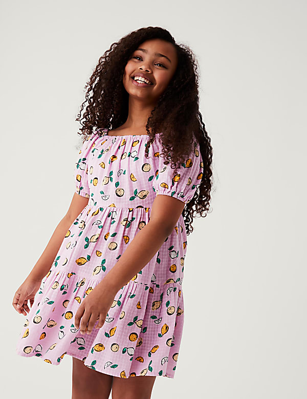 Pure Cotton Fruit Print Dress