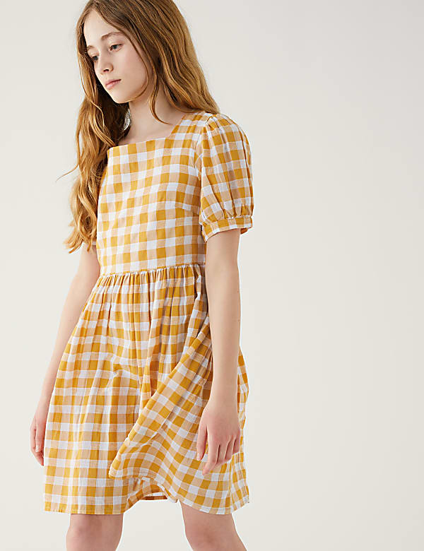 Pure Cotton Checked Dress