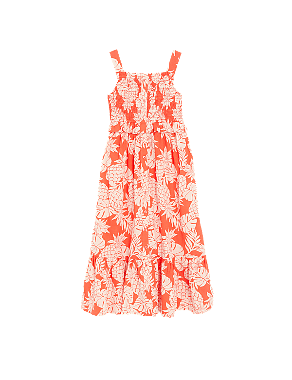 Pure Cotton Pineapple Print Maxi Dress (6-16 Yrs)