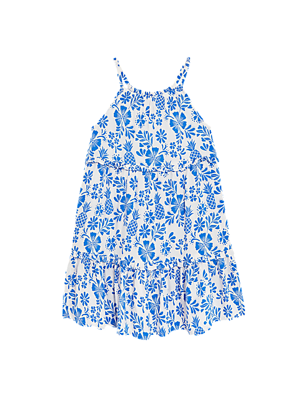 Pineapple Print Tiered Dress (6-16 Yrs)