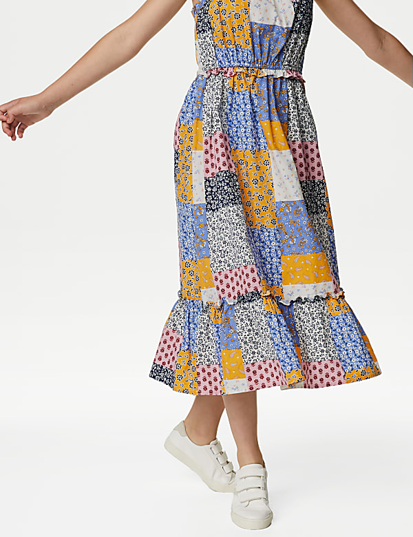 Pure Cotton Patchwork Print Dress (6-16 Yrs)