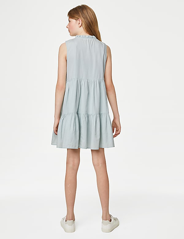 Pure Cotton Denim Tiered Dress (6-16 Yrs)