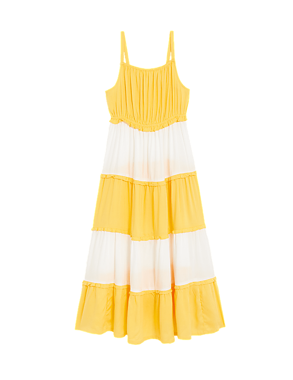 Colour Block Tiered Maxi Dress